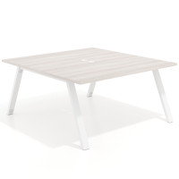 Mesa de oficina doble UvePro fondo 166, cantos rectos, estructura blanca - CALIFORNIA, 120x166
