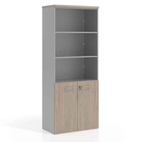 Estantería de oficina Basic 193x80cm con puerta baja - SAHARA