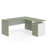 mesa en l 140x160 sauce blanco mate workplus mesa fondo 60cm con pedestal 100x60cm frontales melamina 1