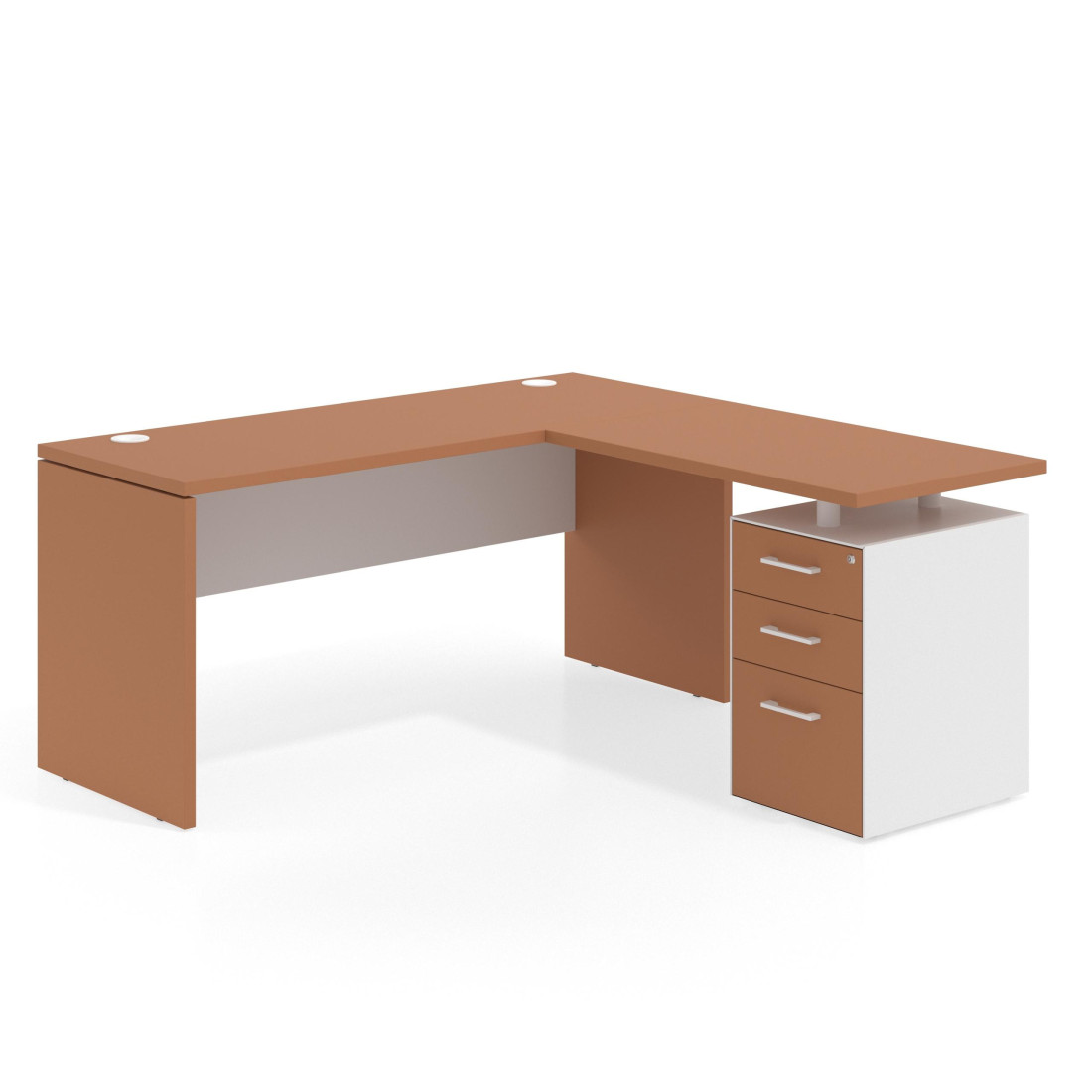 mesa en l 140x160 terracota blanco mate workplus mesa fondo 60cm con pedestal 100x60cm frontales melamina 1