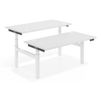 Mesa Multipuesto Elevable eléctrica Erghos  Smart Pro estructura blanca canto recto - BLANCO MATE, 180X166