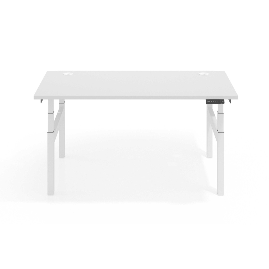 Mesa Multipuesto Elevable eléctrica Erghos  Smart Pro estructura blanca canto recto