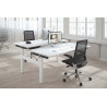 Mesa Multipuesto Elevable eléctrica Erghos  Smart Pro estructura blanca canto recto