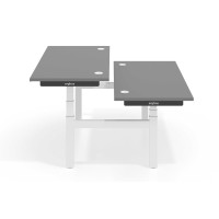 Mesa Multipuesto Elevable eléctrica Erghos  Smart Pro estructura blanca canto recto - GRIS TORMENTA, 180X166 Second image