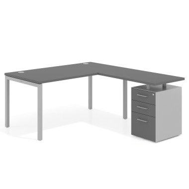 Mesa en L fondo 100, frontales melamina