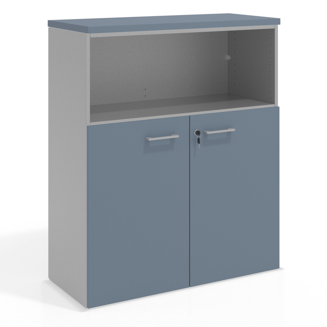 armario de oficina azul talco colors puerta baja puertas 2h 1