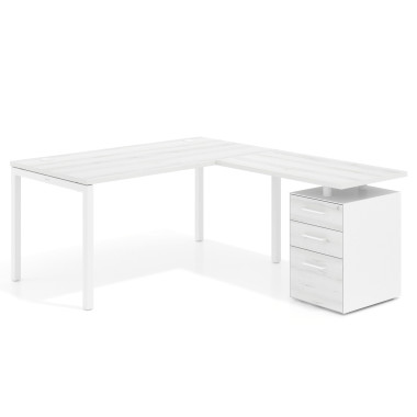Mesa en L fondo 100, frontales melamina