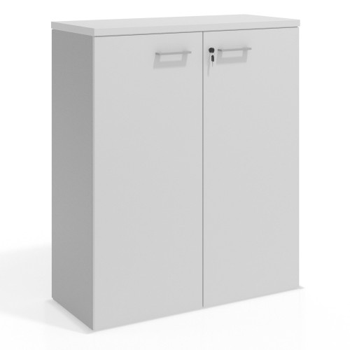 Armario de oficina Colors con puerta cerradura, medida 116x100 - BLANCO MATE