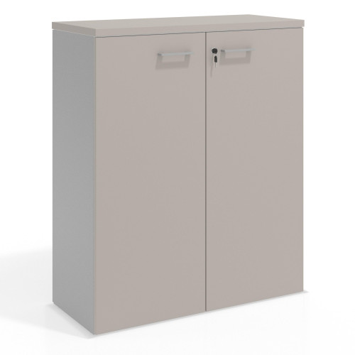 Armario de oficina Colors con puerta cerradura, medida 116x100 - GRIS COCO