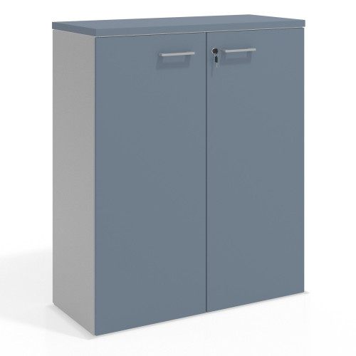 Armario de oficina Colors con puerta cerradura, medida 116x100 - AZUL TALCO