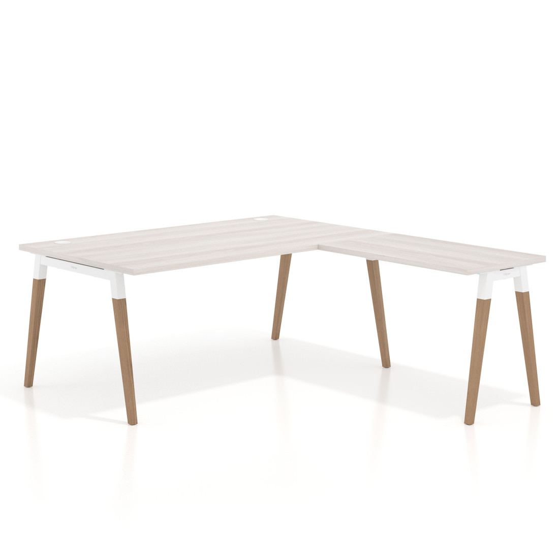 Mesa de dirección en L Arki fondo 100cm, patas de madera