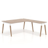 Mesa de dirección en L Arki fondo 100cm, patas de madera