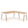 Mesa de dirección en L Arki fondo 100cm, patas de madera