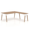 Mesa de dirección en L Arki fondo 100cm, patas de madera