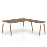 Mesa de dirección en L Arki fondo 100cm, patas de madera