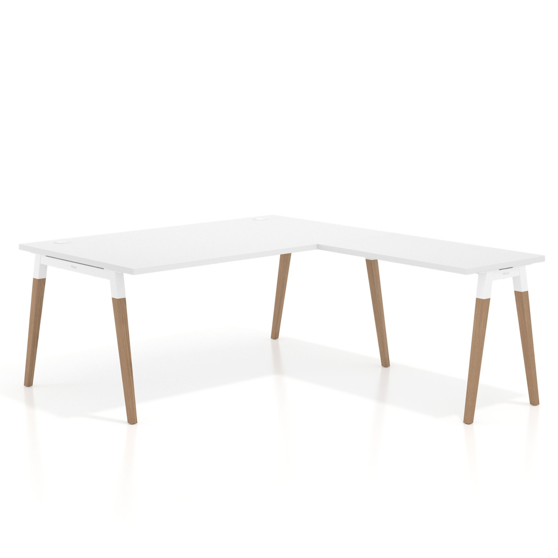 Mesa de dirección en L Arki fondo 100cm, patas de madera
