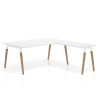 Mesa de dirección en L Arki fondo 100cm, patas de madera