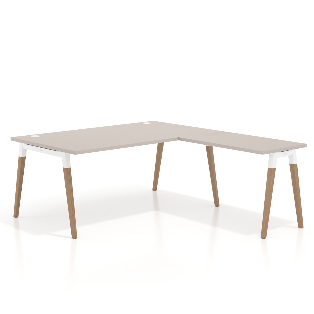 Mesa de dirección en L Arki fondo 100cm, patas de madera