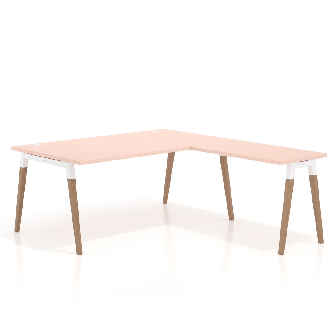 Mesa de dirección en L Arki fondo 100cm, patas de madera