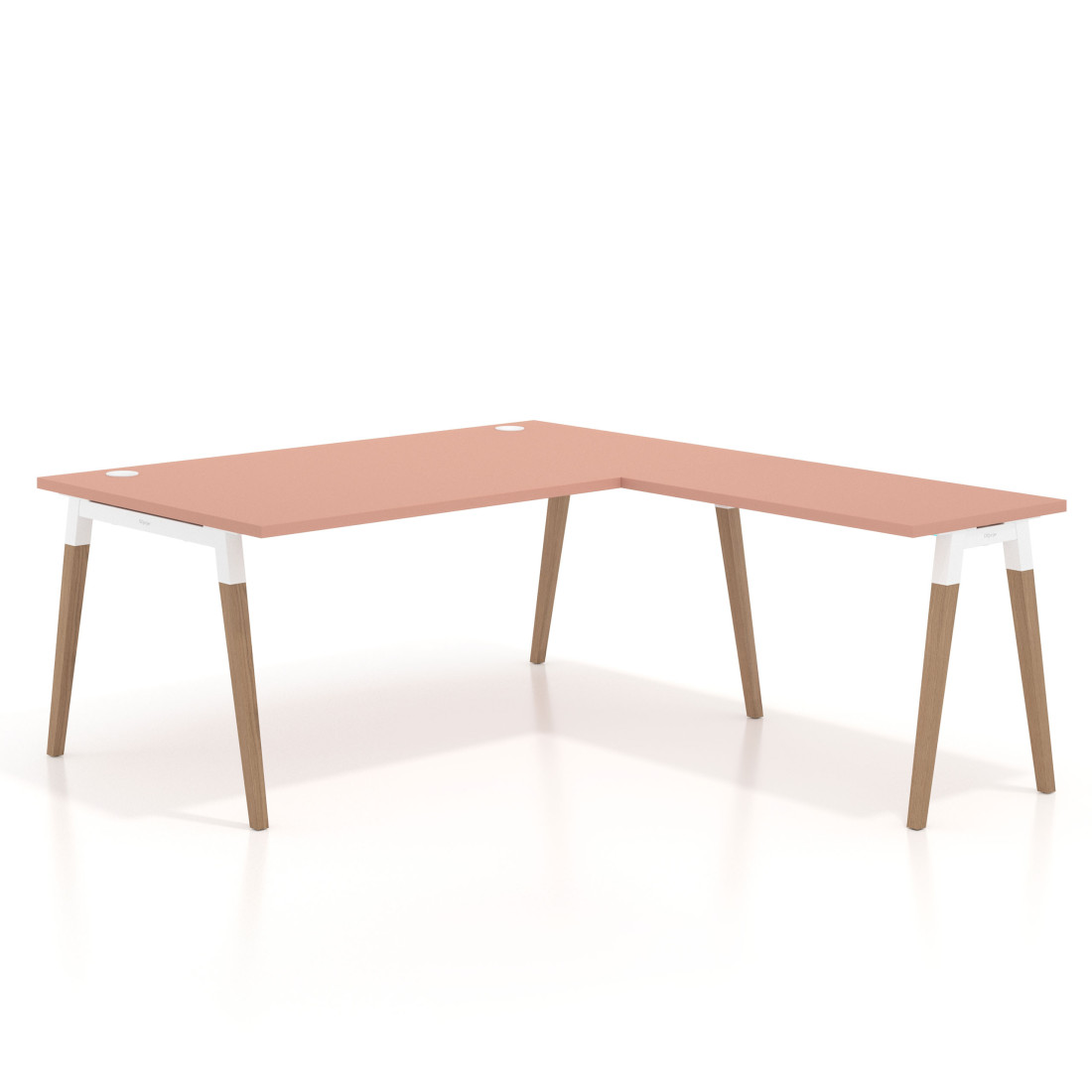 Mesa de dirección en L Arki fondo 100cm, patas de madera