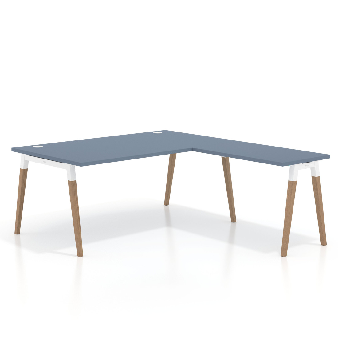Mesa de dirección en L Arki fondo 100cm, patas de madera