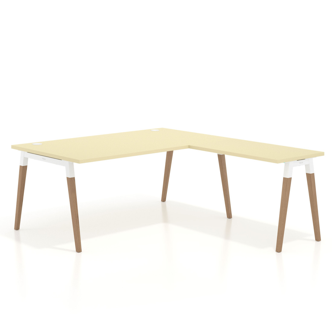 Mesa de dirección en L Arki fondo 100cm, patas de madera