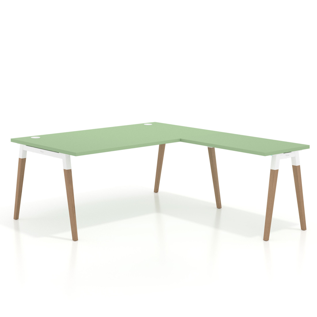 Mesa de dirección en L Arki fondo 100cm, patas de madera