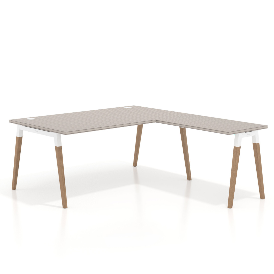 Mesa de dirección en L Arki fondo 100cm, patas de madera