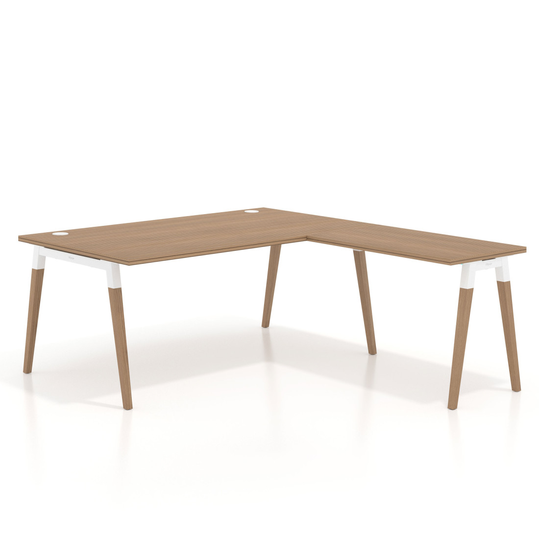 Mesa de dirección en L Arki fondo 100cm, patas de madera