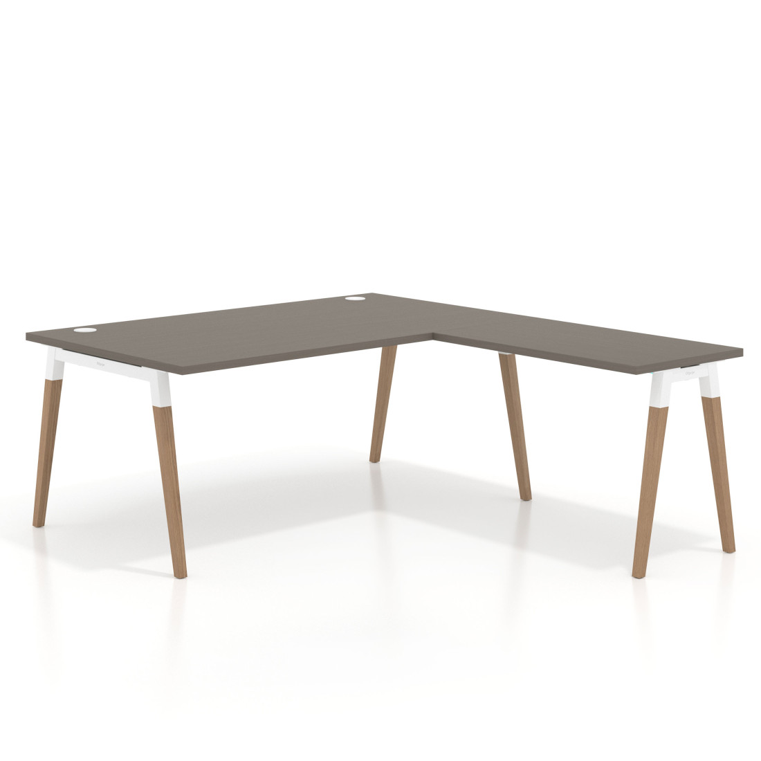 Mesa de dirección en L Arki fondo 100cm, patas de madera
