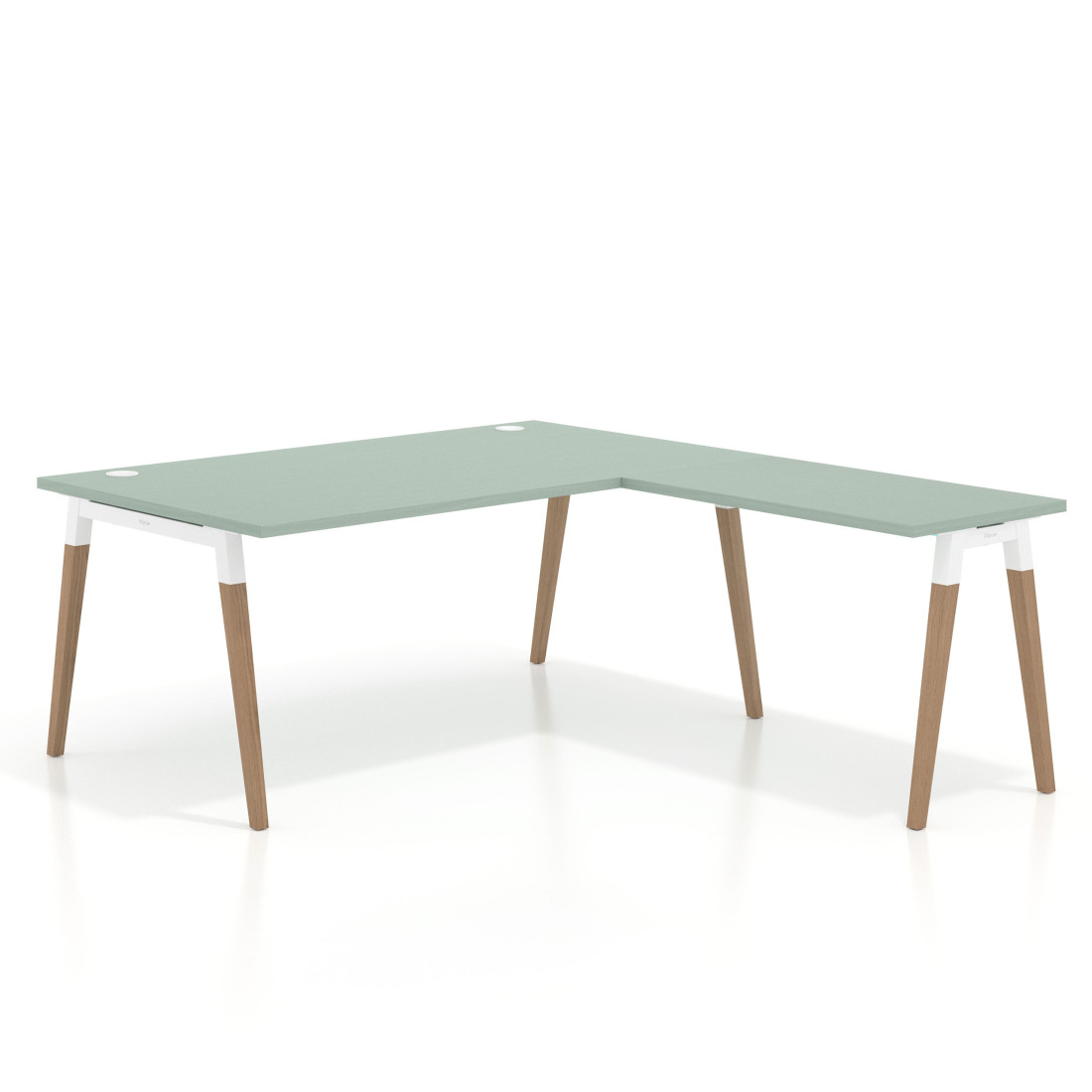 Mesa de dirección en L Arki fondo 100cm, patas de madera