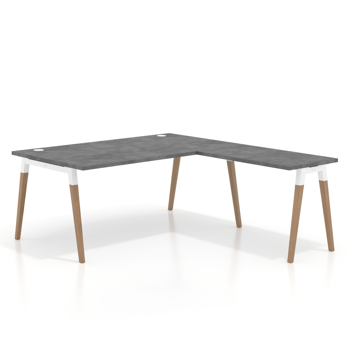 Mesa de dirección en L Arki fondo 100cm, patas de madera