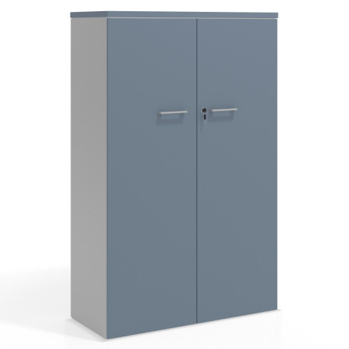 Armario de oficina Colors con puerta alta, medida 155x100 - AZUL TALCO