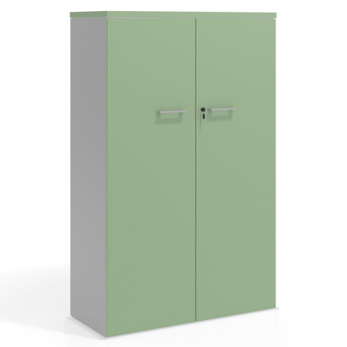 Armario de oficina Colors con puerta alta, medida 155x100 - VERDE TALCO