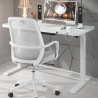 Erghos Glass mesa elevable motorizada estructura blanca