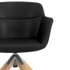 silla confidente negro anne giratoria madera piel sintetica 5
