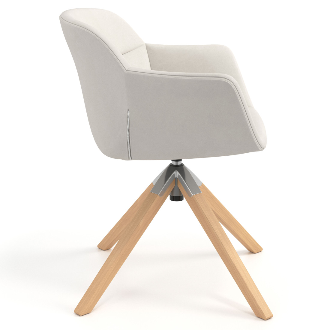 silla confidente blanco anne giratoria madera piel sintetica 3