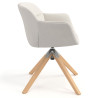 silla confidente blanco anne giratoria madera piel sintetica 3
