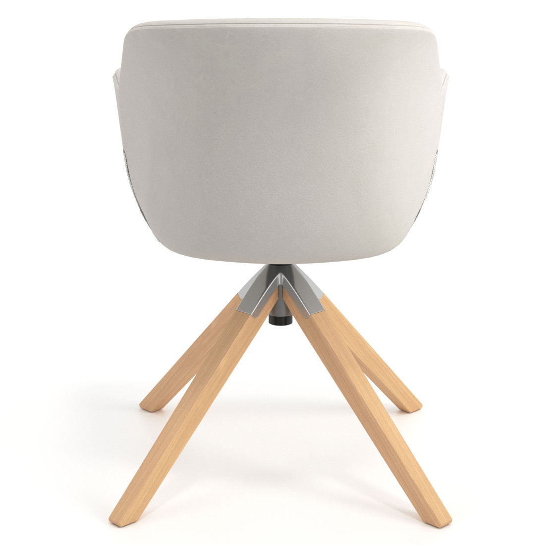silla confidente blanco anne giratoria madera piel sintetica 6
