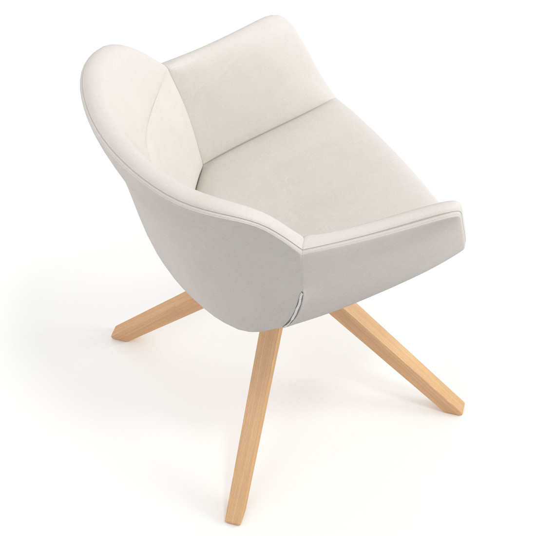 silla confidente blanco anne giratoria madera piel sintetica 7