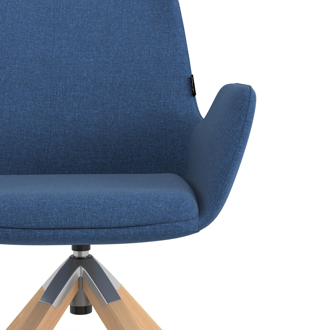 silla confidente azul elodie giratoria madera tela 5