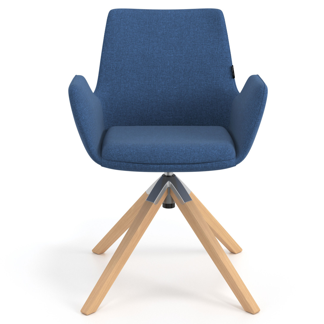 silla confidente azul elodie giratoria madera tela 4