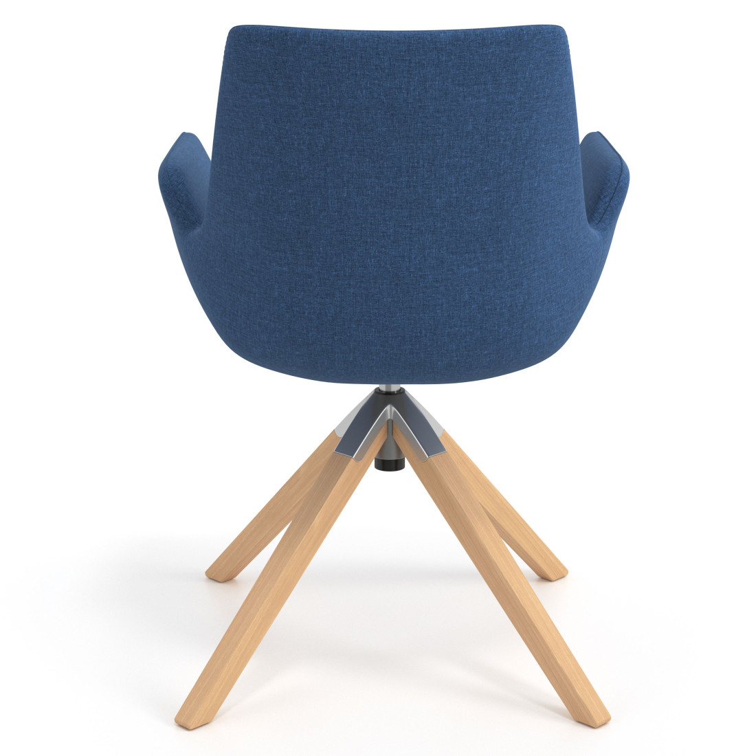 silla confidente azul elodie giratoria madera tela 6