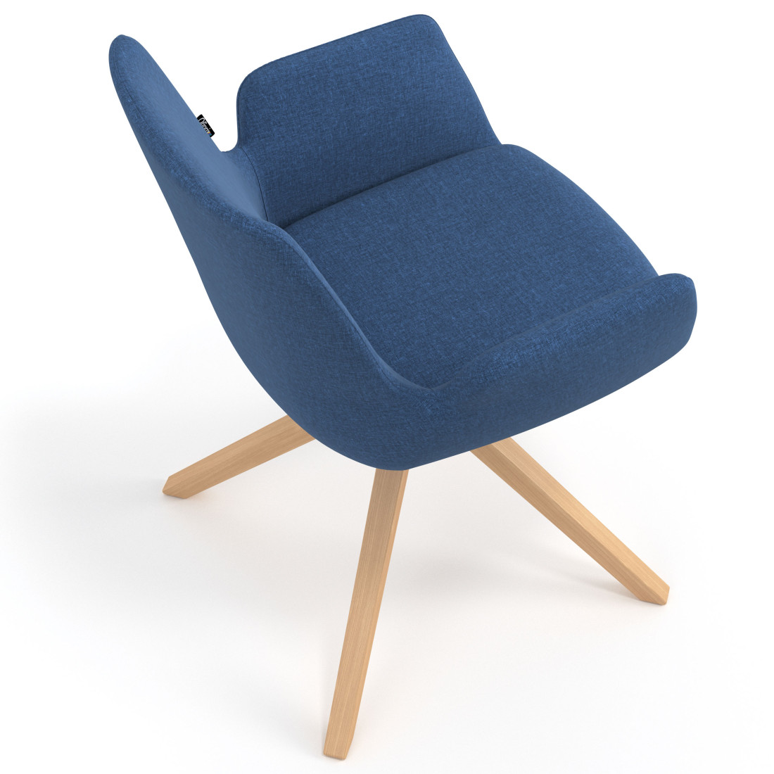 silla confidente azul elodie giratoria madera tela 7