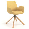 silla confidente amarillo elodie giratoria madera tela 1