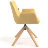 silla confidente amarillo elodie giratoria madera tela 3