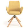 silla confidente amarillo elodie giratoria madera tela 4