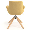 silla confidente amarillo elodie giratoria madera tela 6