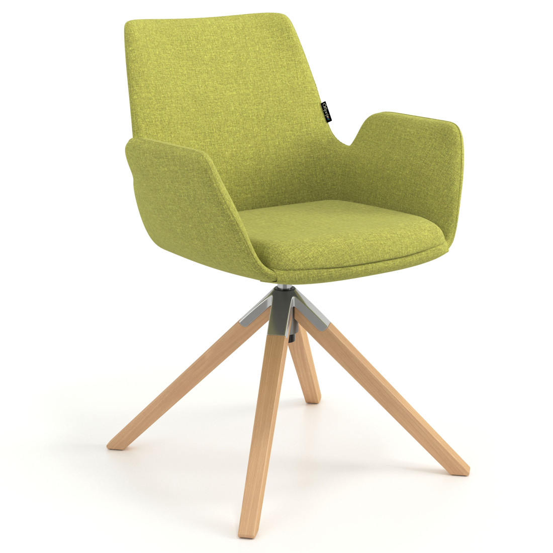 silla confidente verde elodie giratoria madera tela 1