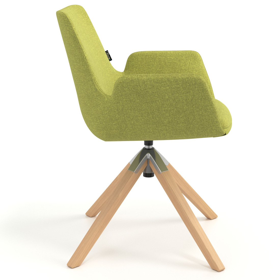 silla confidente verde elodie giratoria madera tela 3